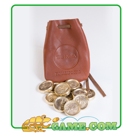 SUMA Juego de SAPO GAME Token Set - Saddle Brown Leather Pouch - FREE SHIPPING