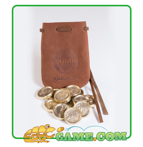 SUMA Juego de SAPO Game - Token Set - TAN Leather Pouch - FREE SHIPPING