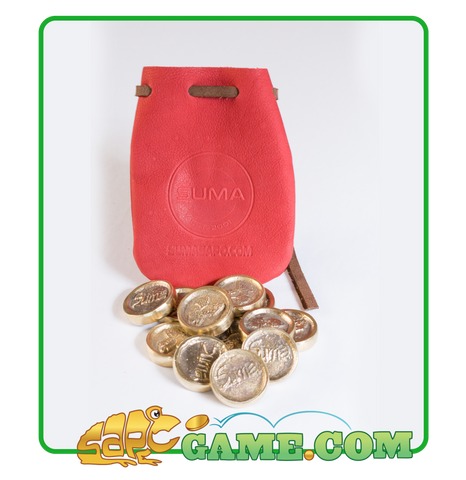 SUMA Juego de SAPO Game - Token Set - Red Leather Pouch -FREE SHIPPING