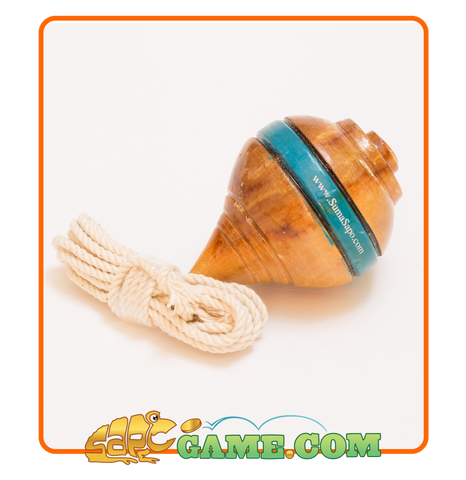 Peruvian Wooden Spinning Top (Trompo) - Color Blue