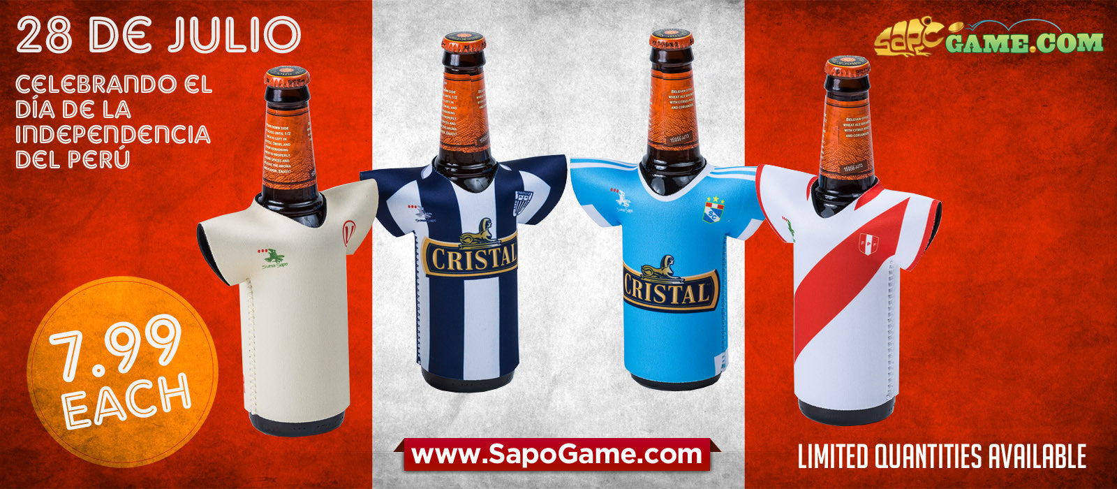 Peruvian Soccer Team  - Beer Bottle Soccer Jersey Coozy