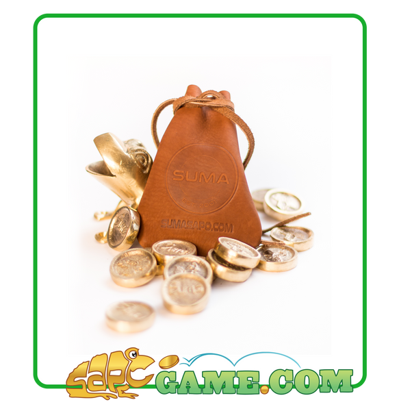 SUMA Juego de SAPO GAME Token Set - Saddle Brown Leather Pouch - FREE SHIPPING