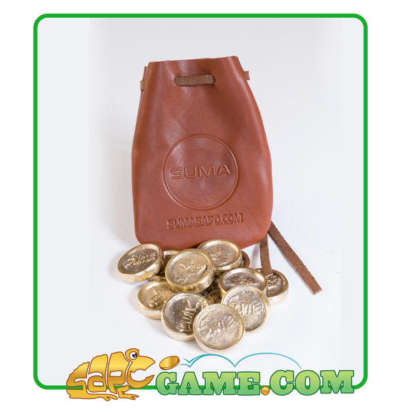 SUMA Juego de SAPO GAME Token Set - Saddle Brown Leather Pouch - FREE SHIPPING
