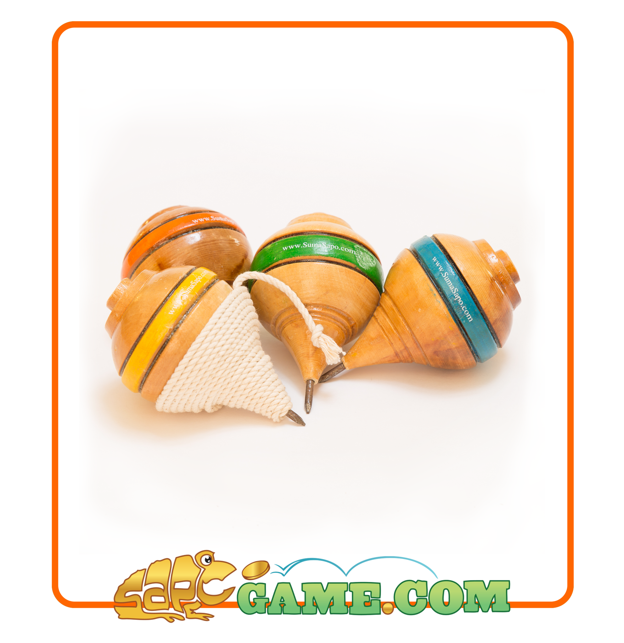 Peruvian & Authentic Wood Spinning Top - 4 PACK – SapoGame.com