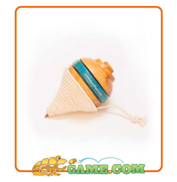 Peruvian Wooden Spinning Top (Trompo) - Color Blue
