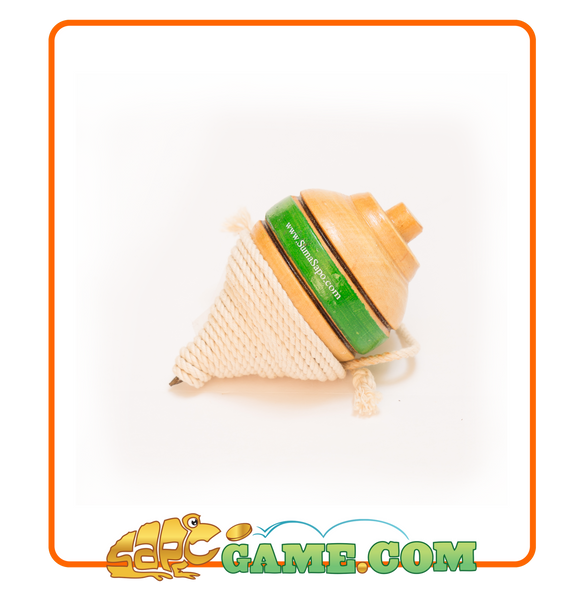 Peruvian Wooden Spinning Top (Trompo) - Color Green