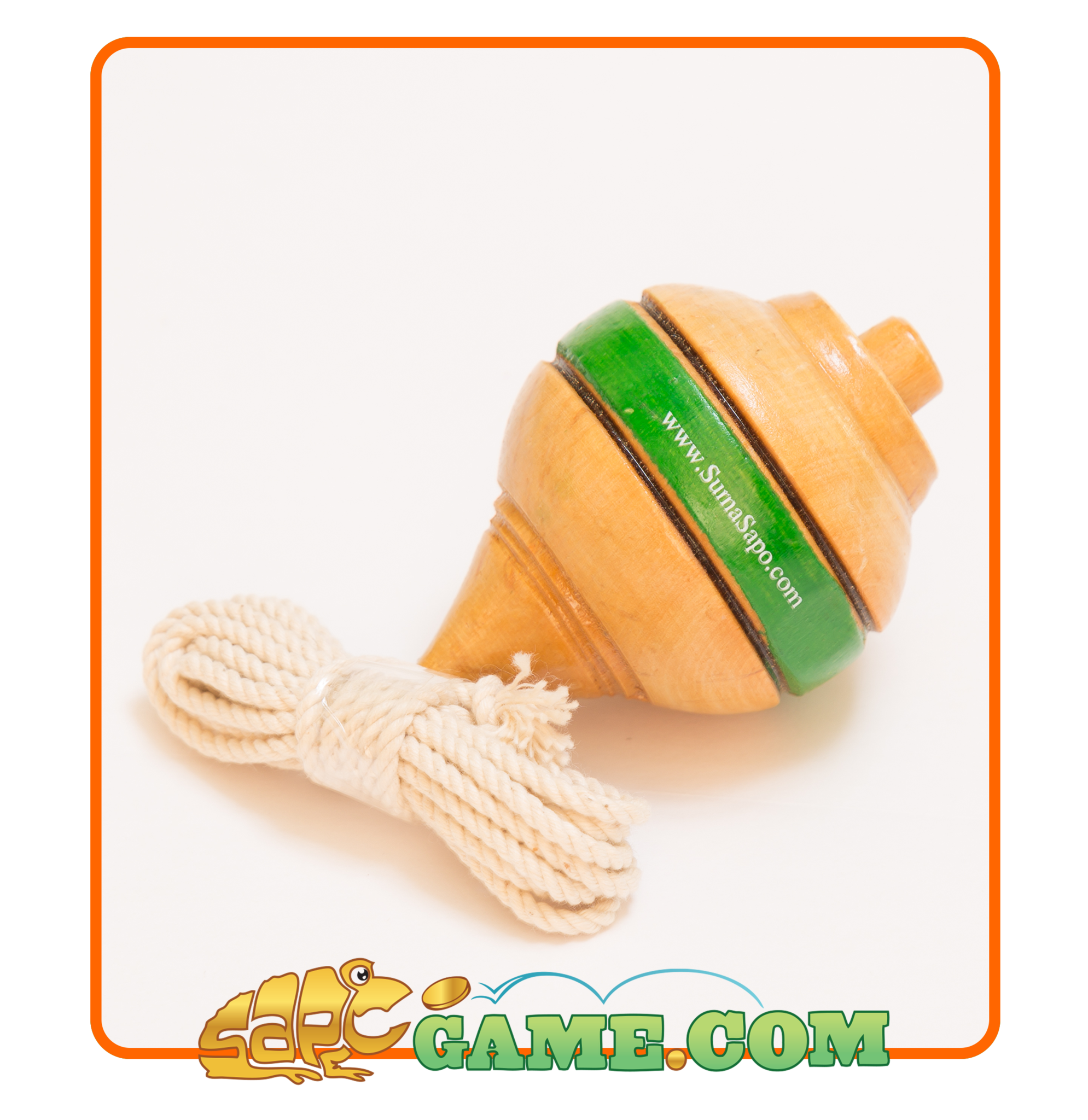 Peruvian Wooden Spinning Top Trompo Color Green