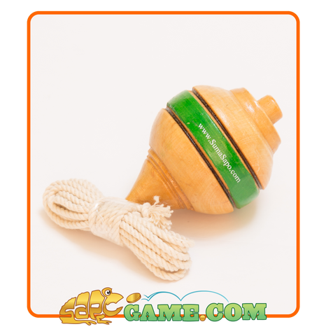 Peruvian Wooden Spinning Top (Trompo) - Color Green