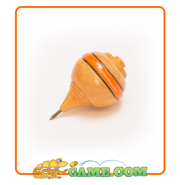 Peruvian Wooden Spinning Top (Trompo) - Color Orange …