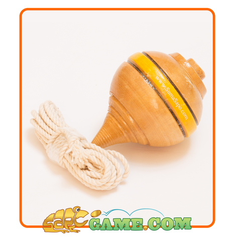 Peruvian Wooden Spinning Top (Trompo) - Color Yellow