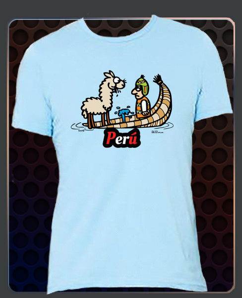 Cuy Arts Llama on the Boat Shirt for Men